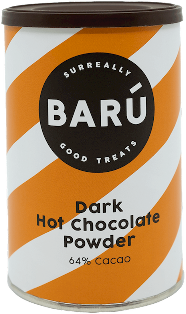 Wholesale Baru Drinking Powder: Dark Hot Chocolate Powder in canister 64% cocoa 8.8 OZ- Bulk