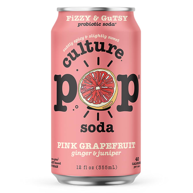 Culture Pop Pink Grapefruit Soda 12 oz Can