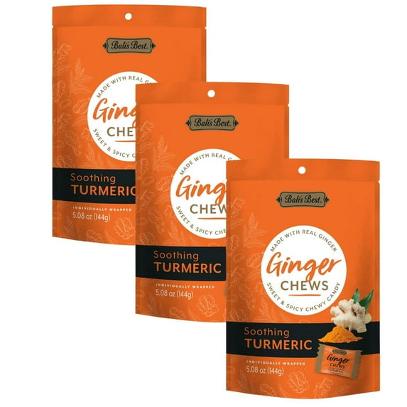 Wholesale Bali's Best Soothing Turmeric Ginger Chews Bag 5.08 oz Bag- Bulk