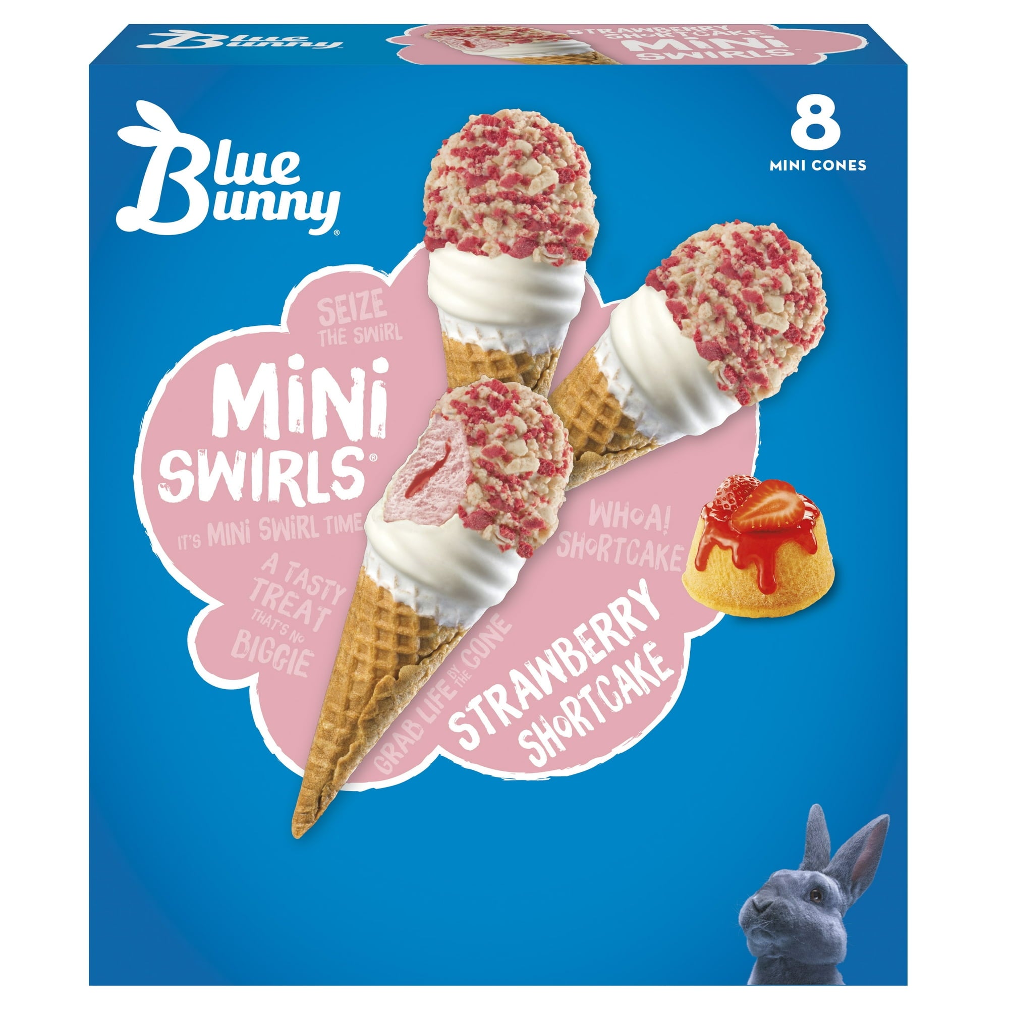 Blue Bunny Mini Swirls Strawberry Shortcake Cones 2.3 Oz