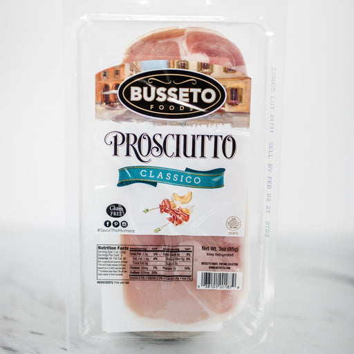 Wholesale Busseto Sliced Prosciutto Traditional Italian-Style Ham, 3 oz- Bulk