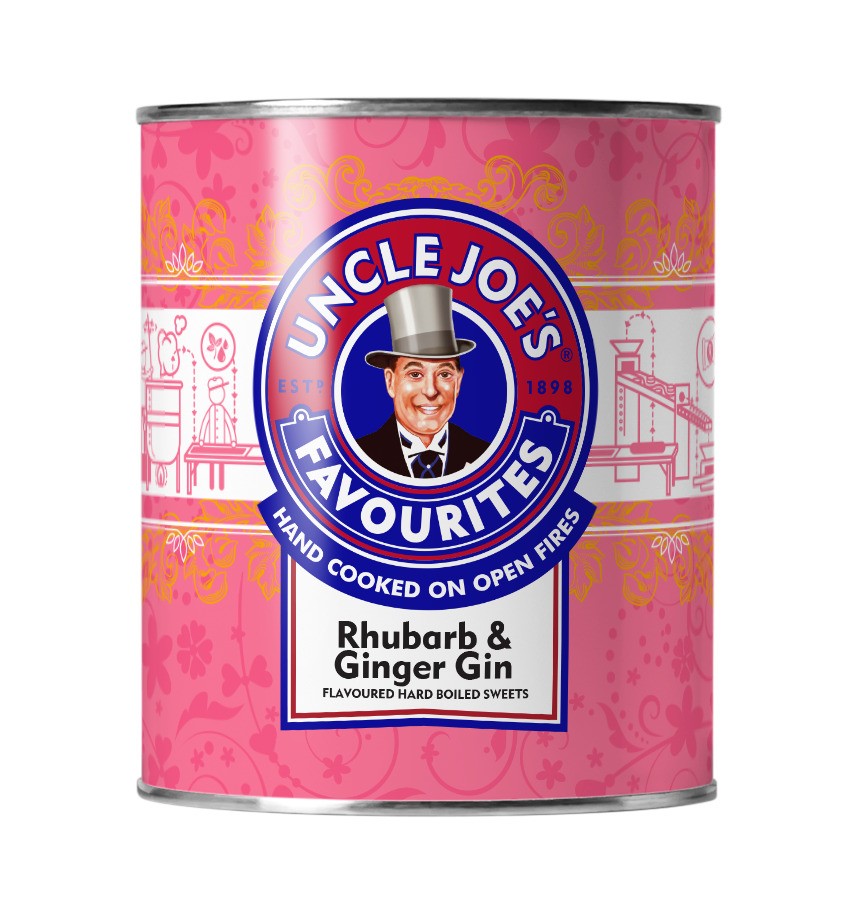 Wholesale Uncle Joe's Rhubarb & Ginger, Tin 4.23oz (120g)- Bulk