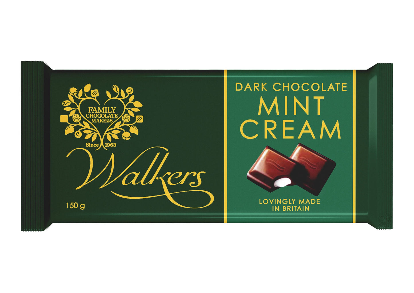 Walkers Chocolates Dark Chocolate Mint Cream Bar 5.29oz (150g)