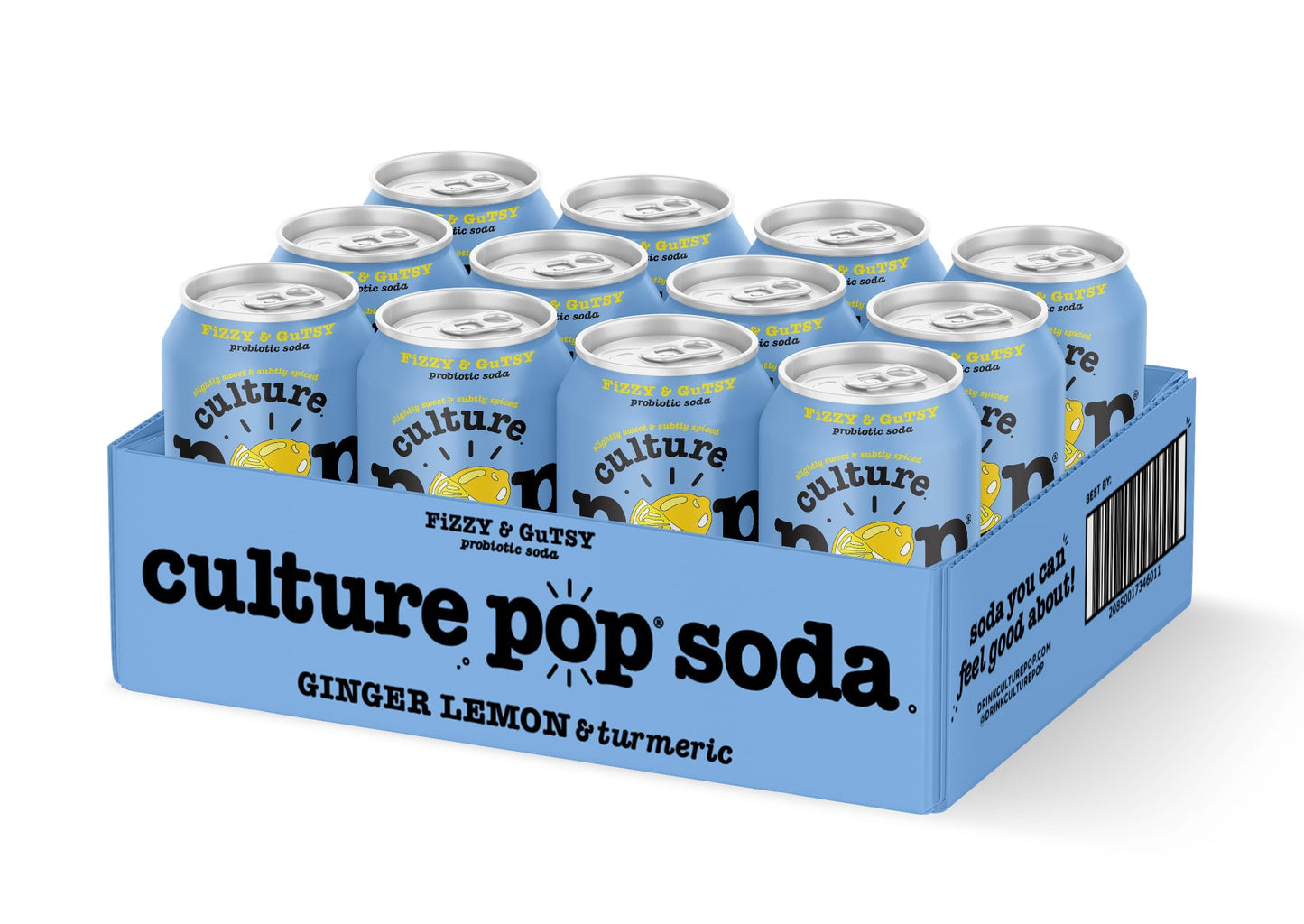 Wholesale Culture Pop 12/12 Oz Ginger Lemon- Bulk