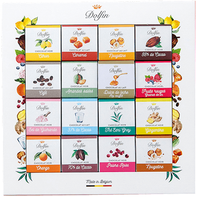 Wholesale Dolfin Chocolates 48 Pc Box With Neopolitans-Panache (Variety Pack) 7.6 Oz- Bulk