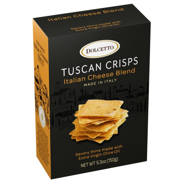 Wholesale Dolcetto Italian Cheese Blend Tuscan Crisps Box 5.3 oz Bag- Bulk