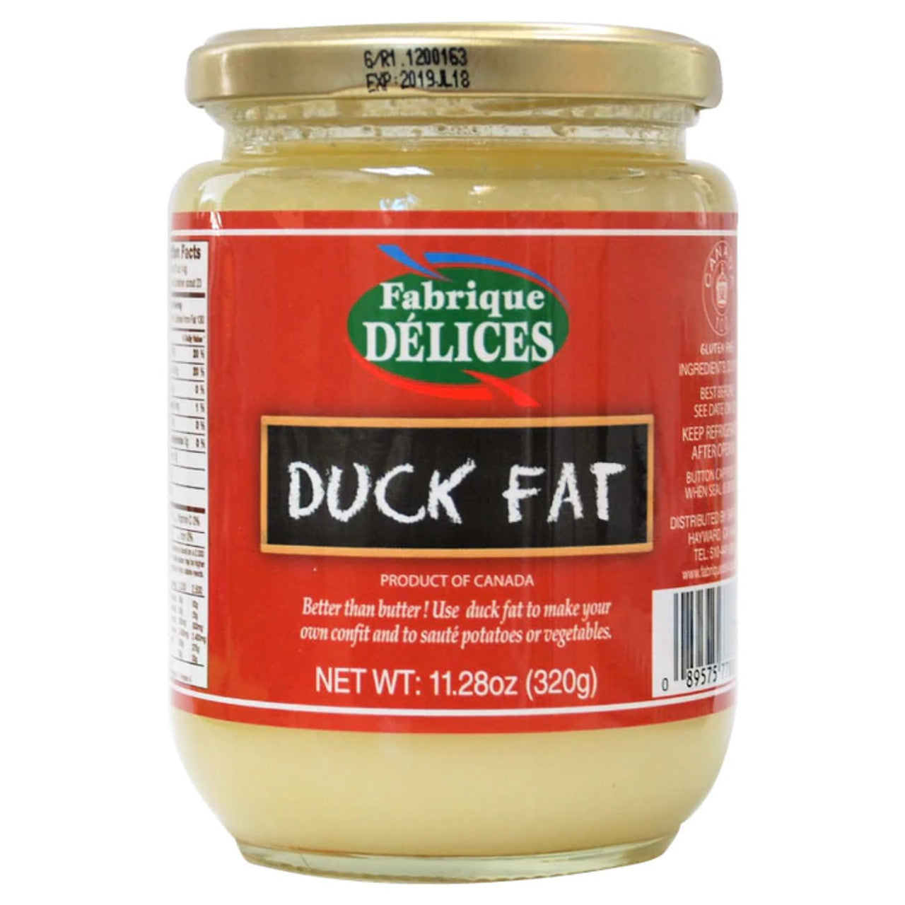 Fabrique Delices Duck Fat Glass Jar Pate 4.5oz 15ct