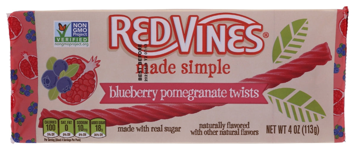 Wholesale Red Vines Made Simple Blueberry Pomegran- ate Tray 4oz- Bulk