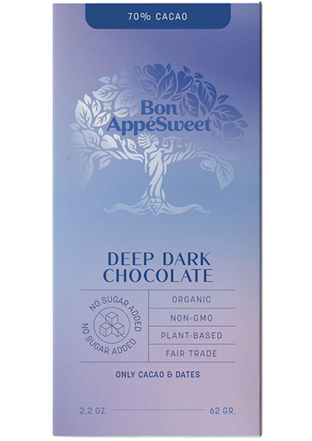Bon AppéSweet Deep Dark 70% Cacao Chocolate 2.2 Oz Bar