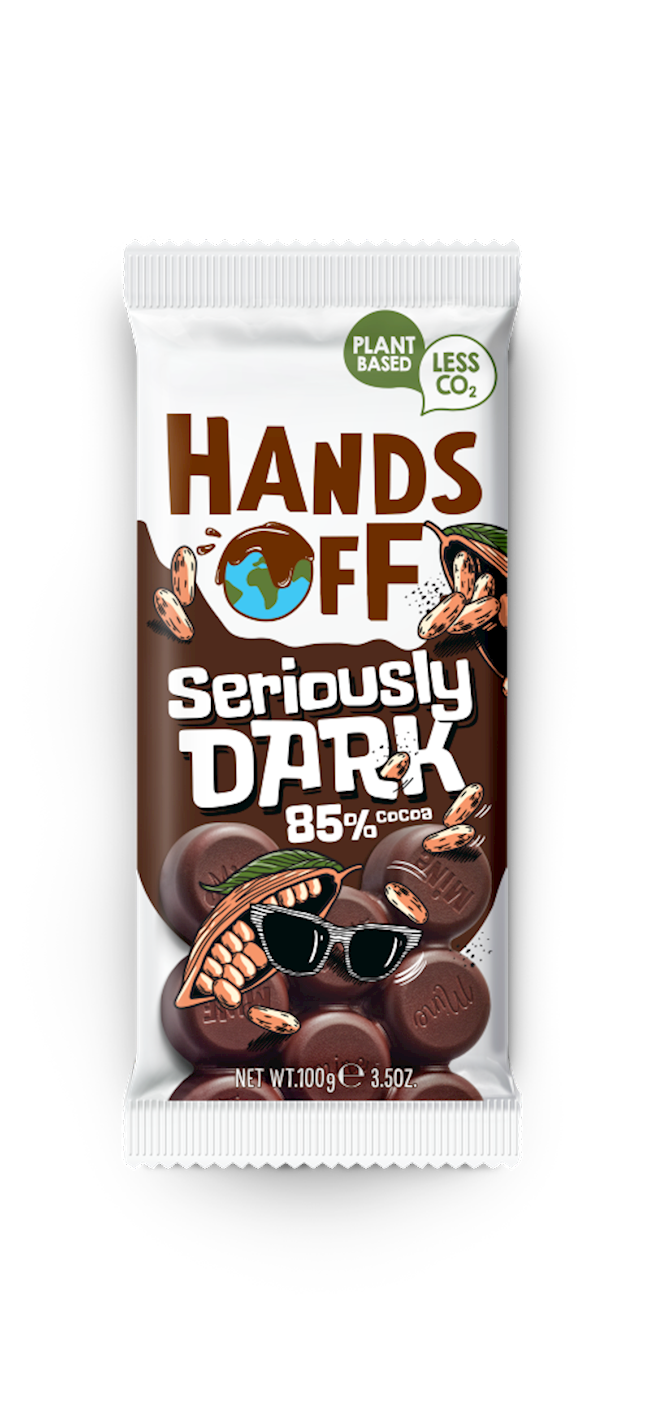 Wholesale Hands Off My Chocolate Vegan Seriously Dark Chocolate Bar, 85% Cocoa 3.5 OZ- Bulk