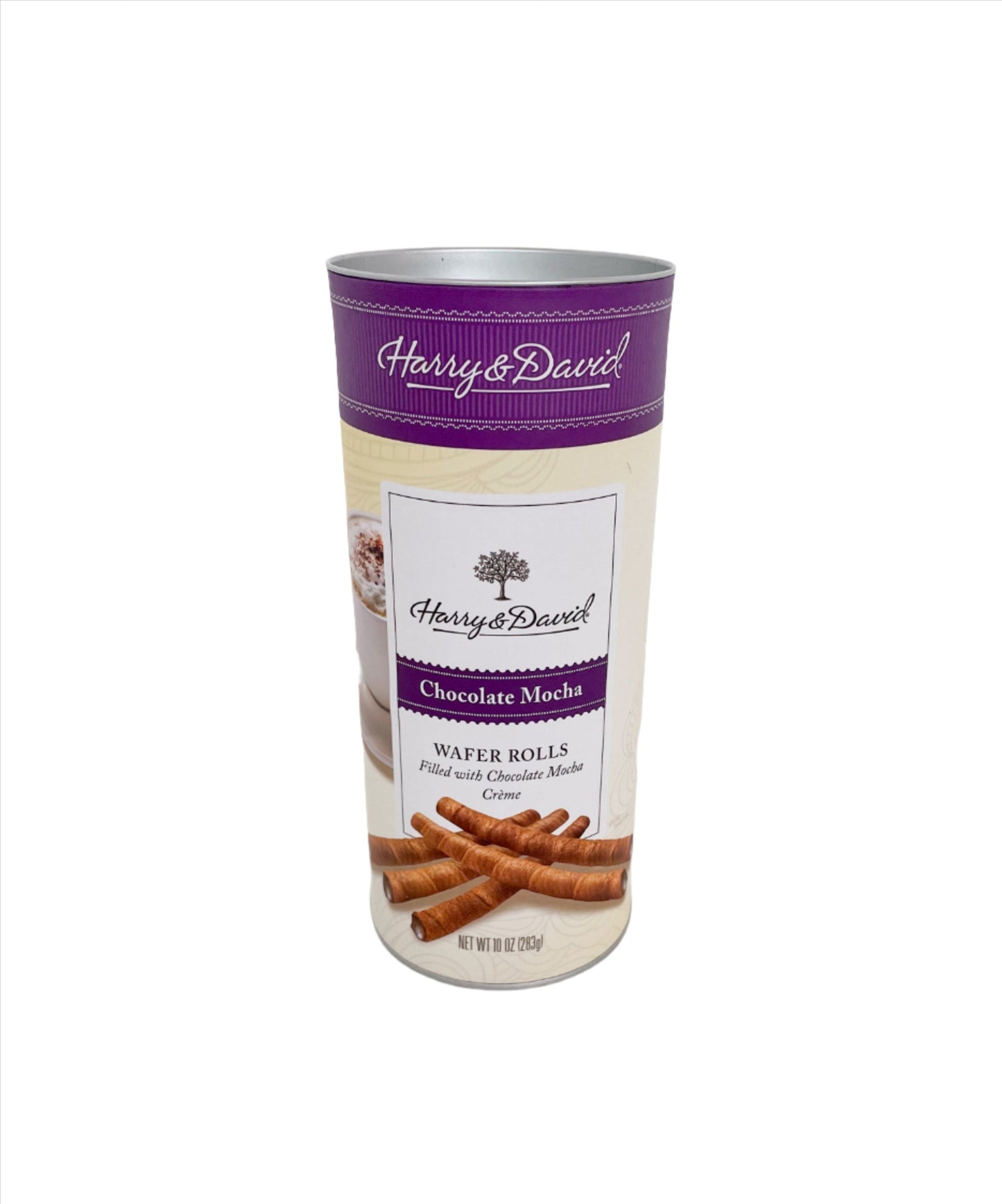 Harry & David Chocolate Mocha Wafer Rolls Tin 10 oz Bag