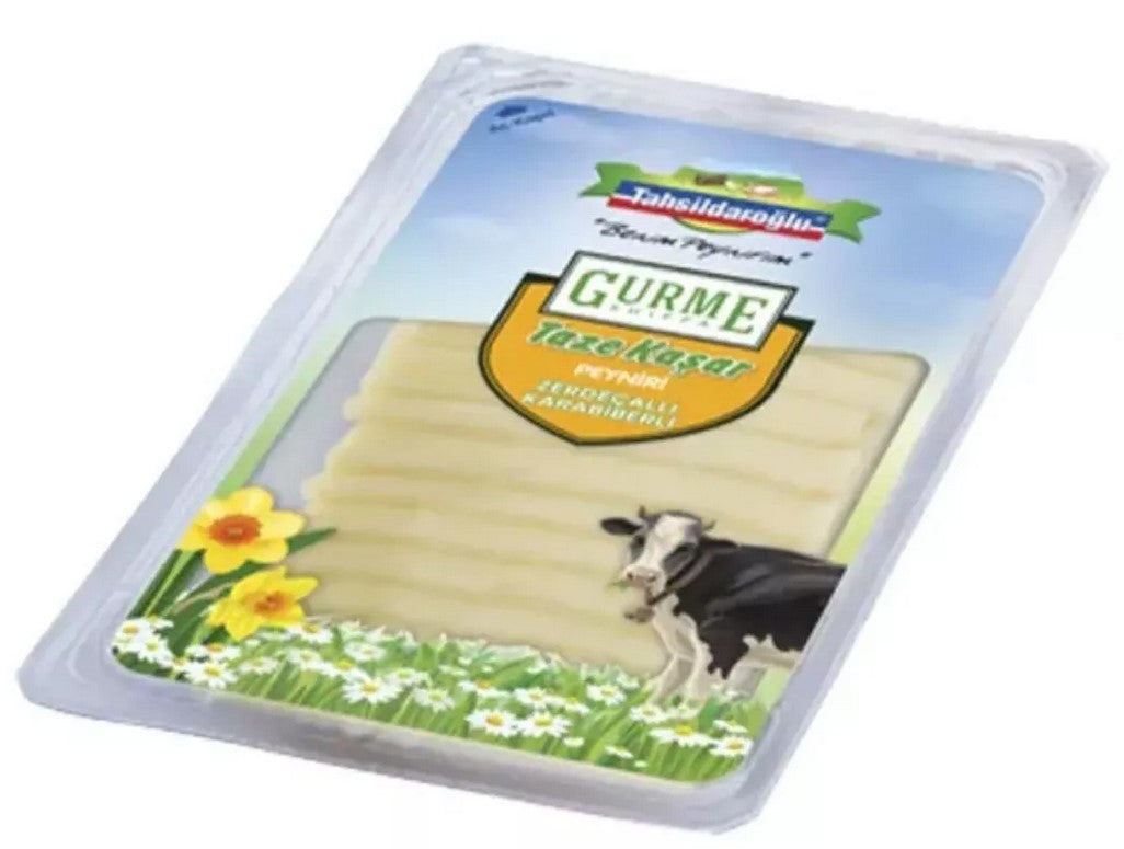 Wholesale Tahsildaroglu Gourmet Shiffa Sliced Kashkaval with Turmeric & Pepper - 12/200g- Bulk