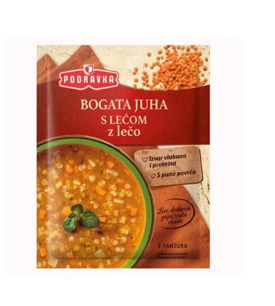 Wholesale Podravka Hearty Vegetable Soup with Lentils 75 Gram- Bulk