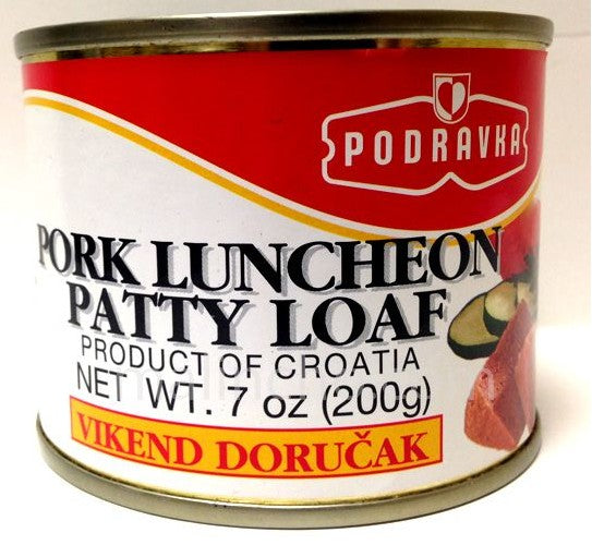 Wholesale Podravka Pork Luncheon Patty Loaf 200 Gram Cans- Bulk