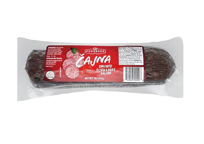 Wholesale Podravka Cajna Smoked Pork & Beef Salami 1 LB- Bulk