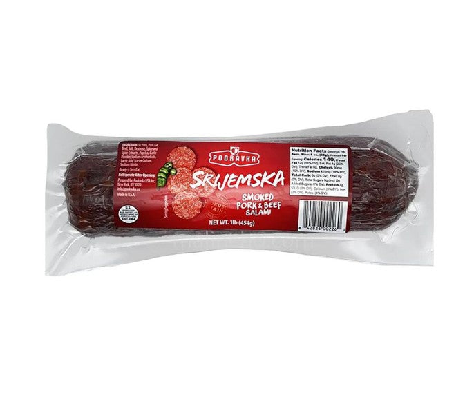 Wholesale Podravka Srijemska Pork & Beef Salami 1 LB- Bulk