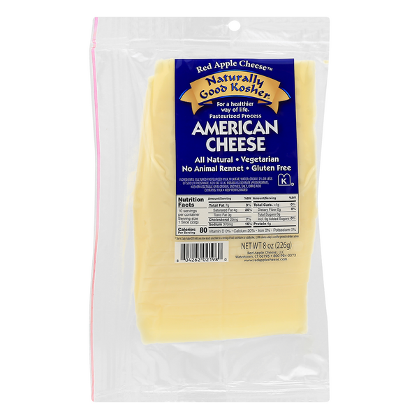 Naturally Good Kosher White American Cheese Slices 8oz 10ct