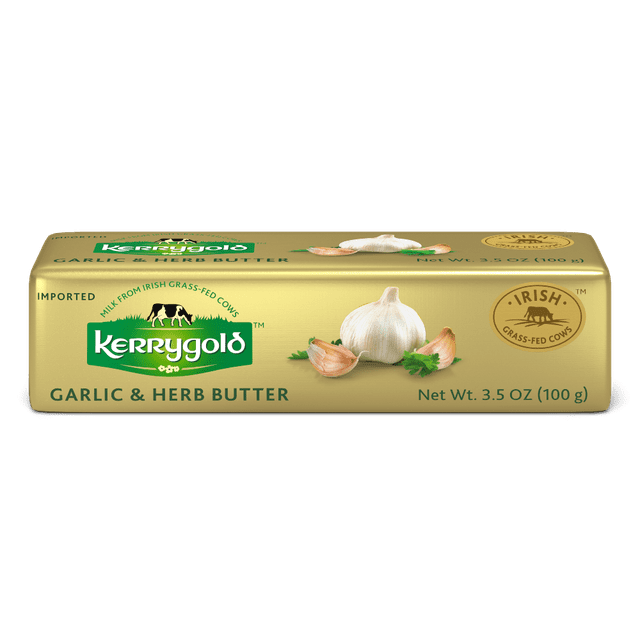 Kerrygold Grass-Fed Pure Irish Garlic & Herb Butter Stick 3.5oz 40ct