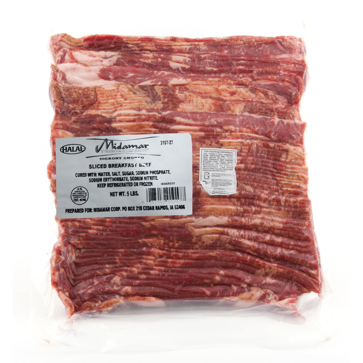 Wholesale Midamar Breakfast Beef Sliced Slabs 5lb- Bulk