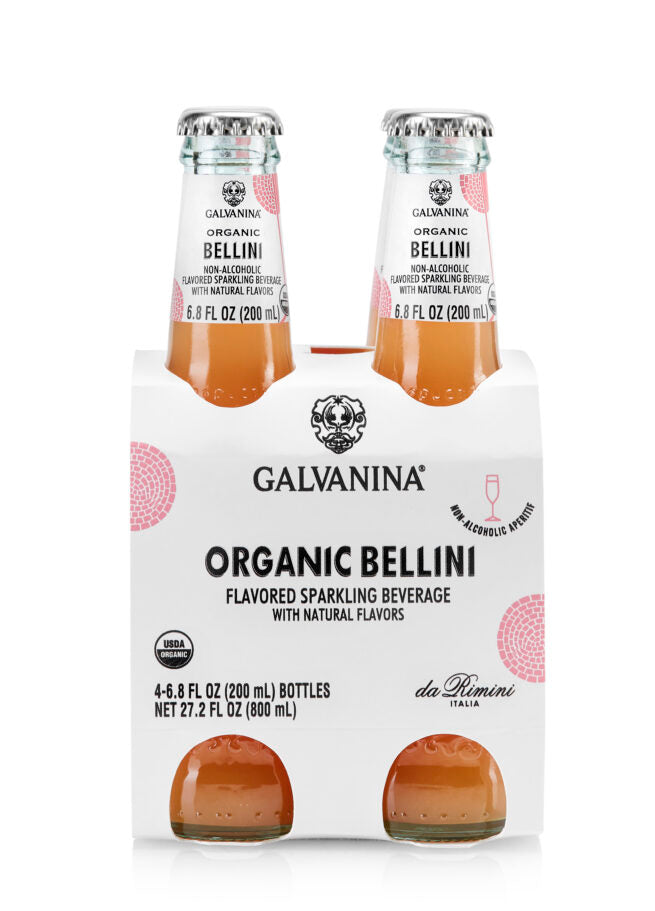 Wholesale Galvanina Organic Bellini Mocktail Beverages 6x4pk 27 oz- Bulk