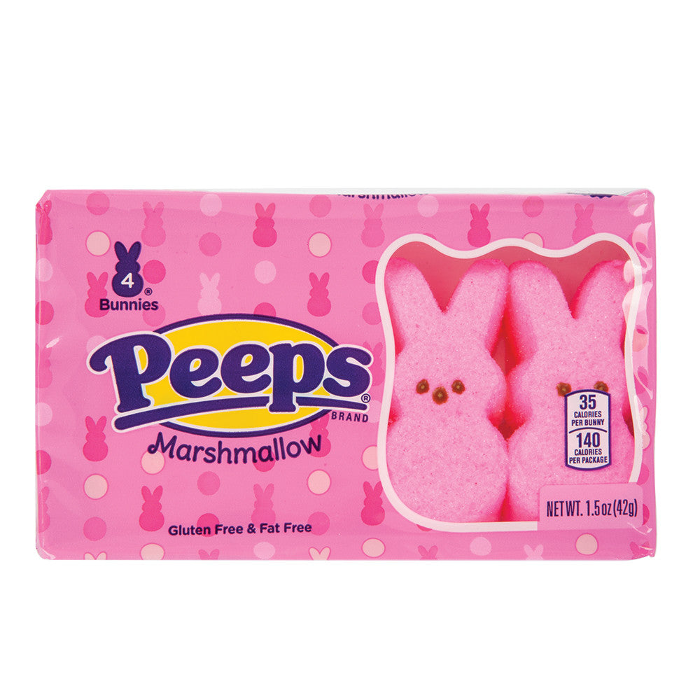 Wholesale Peeps Pink Bunnies 4 Piece 1.5 Oz- Bulk