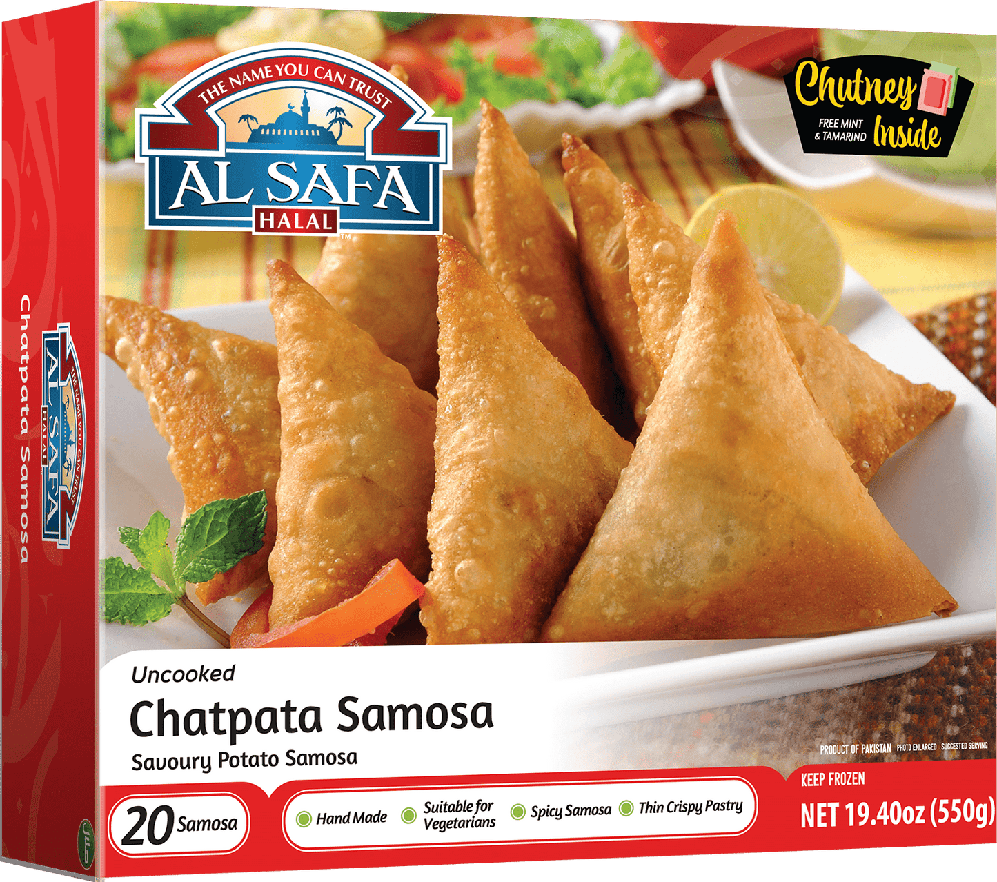 Al Safa Halal Chatpata Samosa 19.4oz(20pcs)