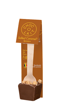 Milk Spoon Plus with Salted Double Caramel in Cellophane Bag in Display 1.23 OZ