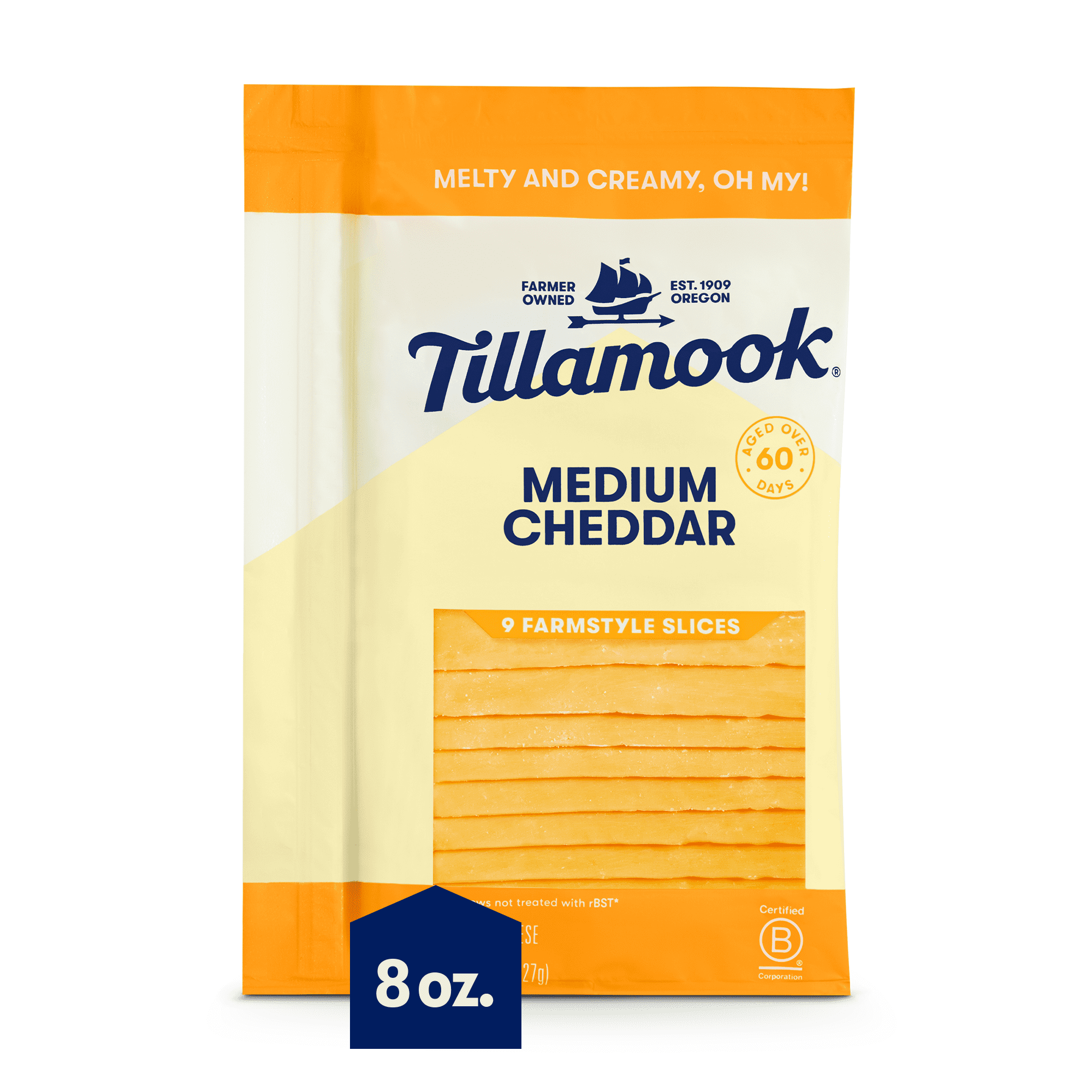 Tillamook Medium Cheddar Cheese Slices 8oz 12ct