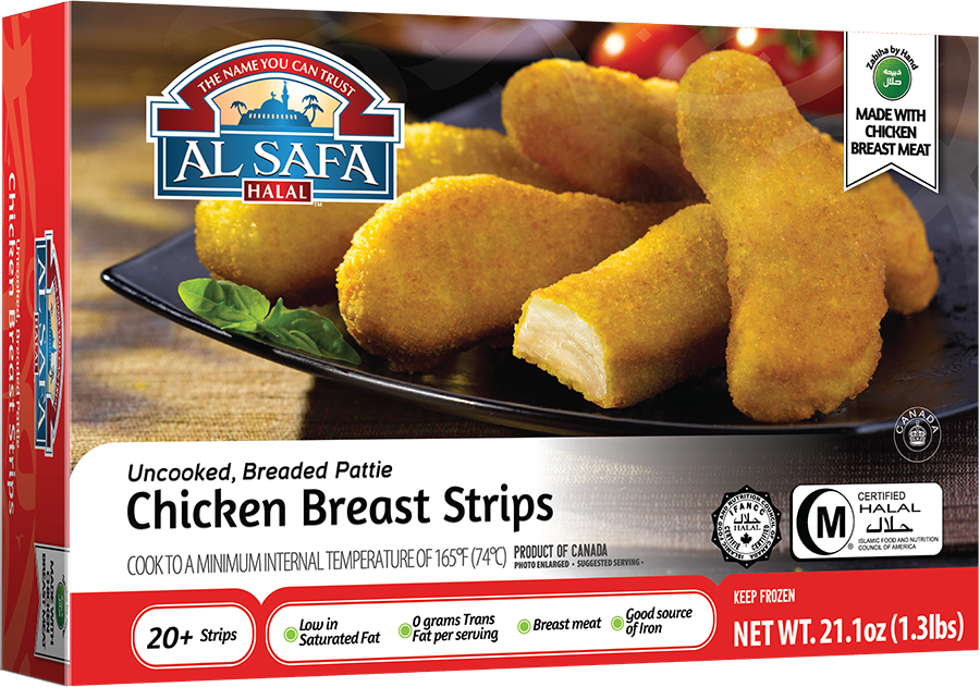 Wholesale Al Safa Halal Chicken Breast Strips 1.3lb- Bulk