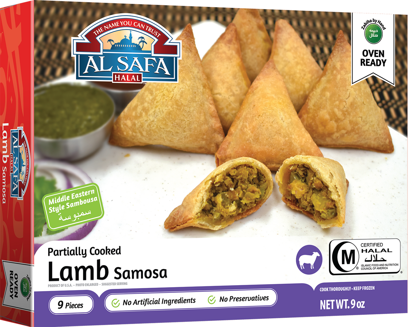 Wholesale Al Safa Halal Lamb Samosa 9oz- Bulk