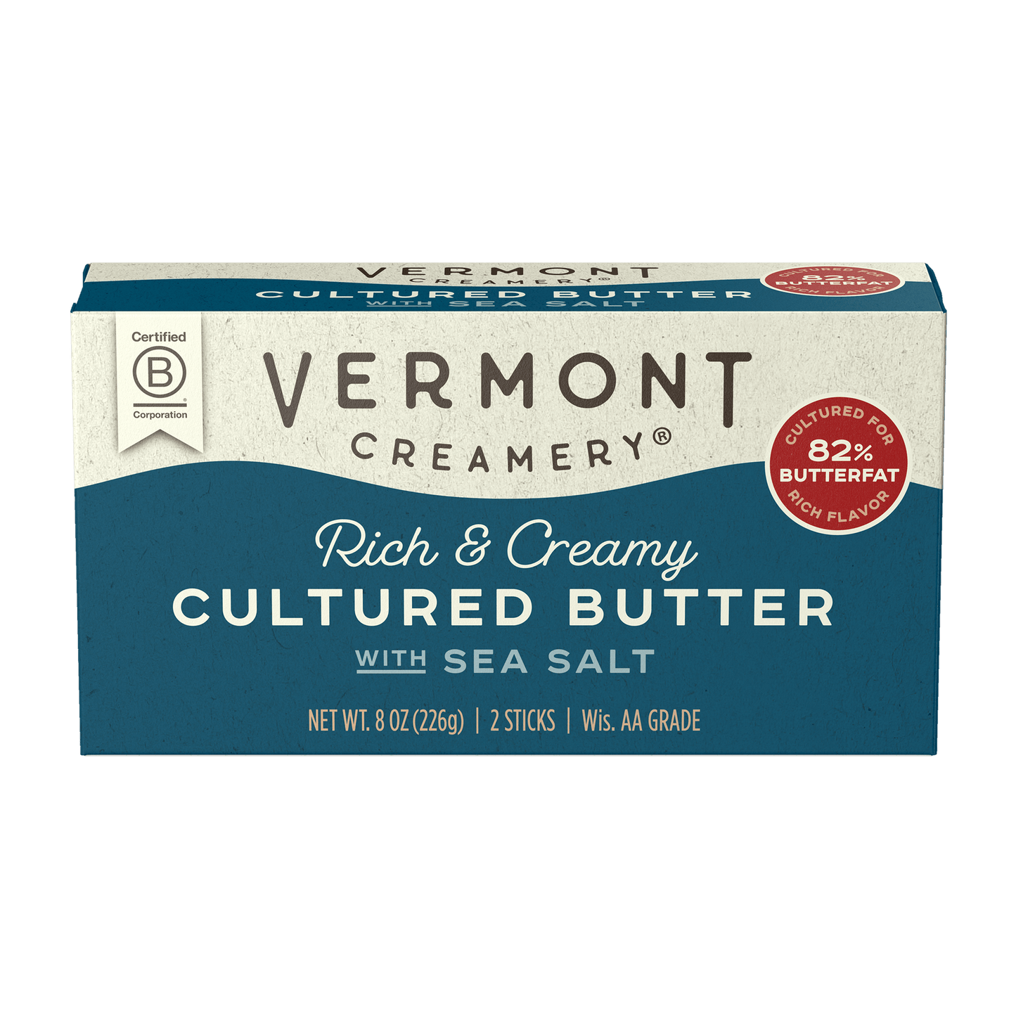 Wholesale Vermont Creamery Cultured Butter With Sea Salt 8 oz- Bulk