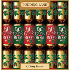 Wholesale Pudding Lane Eat, Drink & Be Merry, Cracker 12 x 12.5- Bulk