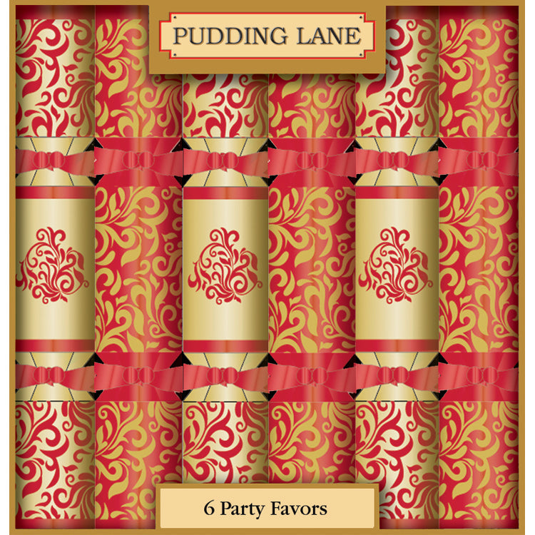 Wholesale Pudding Lane Luxury Red & Gold Fleur-de-lis, Cracker 6 X 14”- Bulk