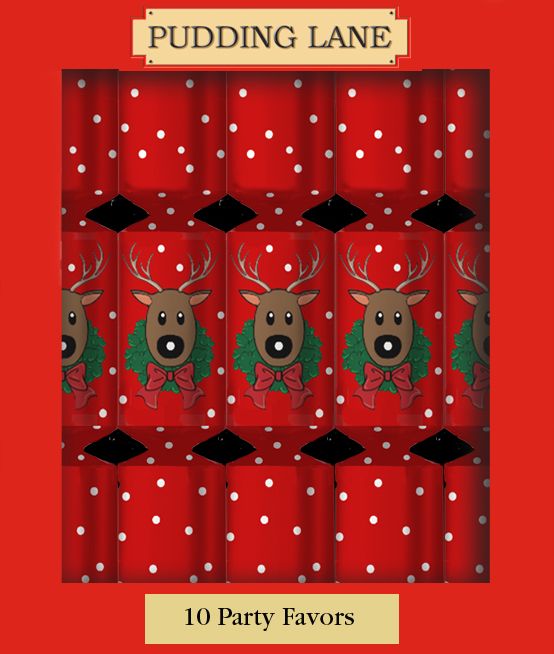 Wholesale Pudding Lane Dotty Reindeer, Cracker 10 x 11- Bulk