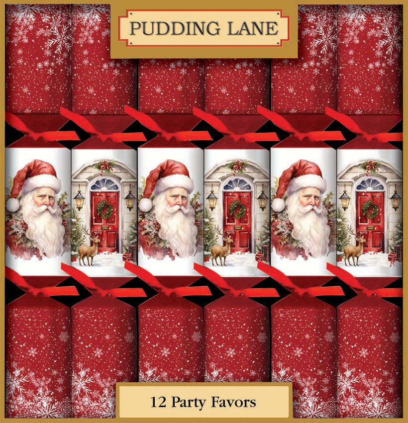 Wholesale Pudding Lane Santa & Doorways, Cracker 12 x 12.5- Bulk