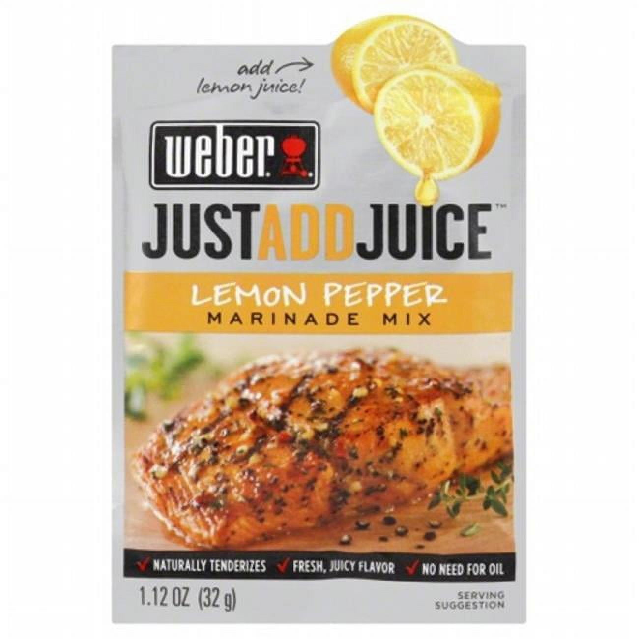 Weber Just Add Juice Marinade Mix Lemon Pepper 1.12 OZ