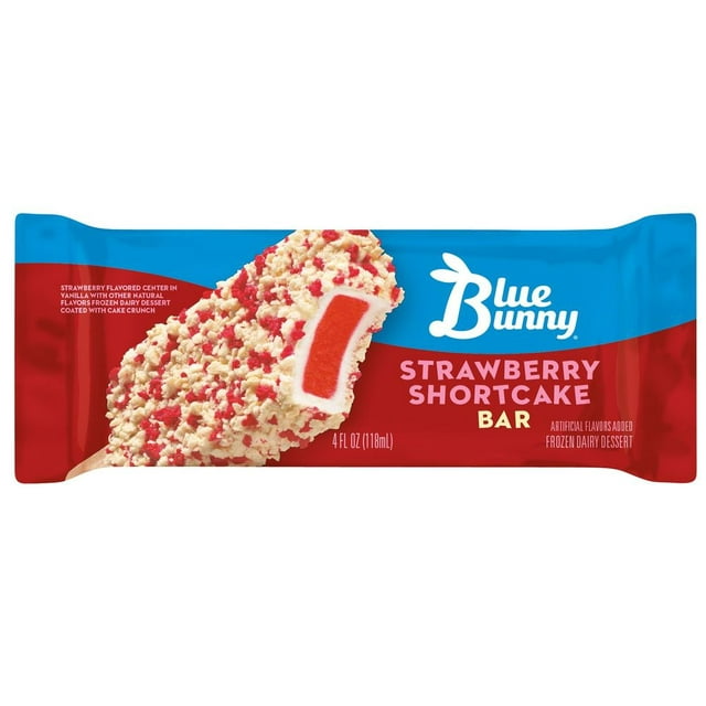 Blue Bunny Strawberry Shortcake Ice Cream Bar, 4 Oz