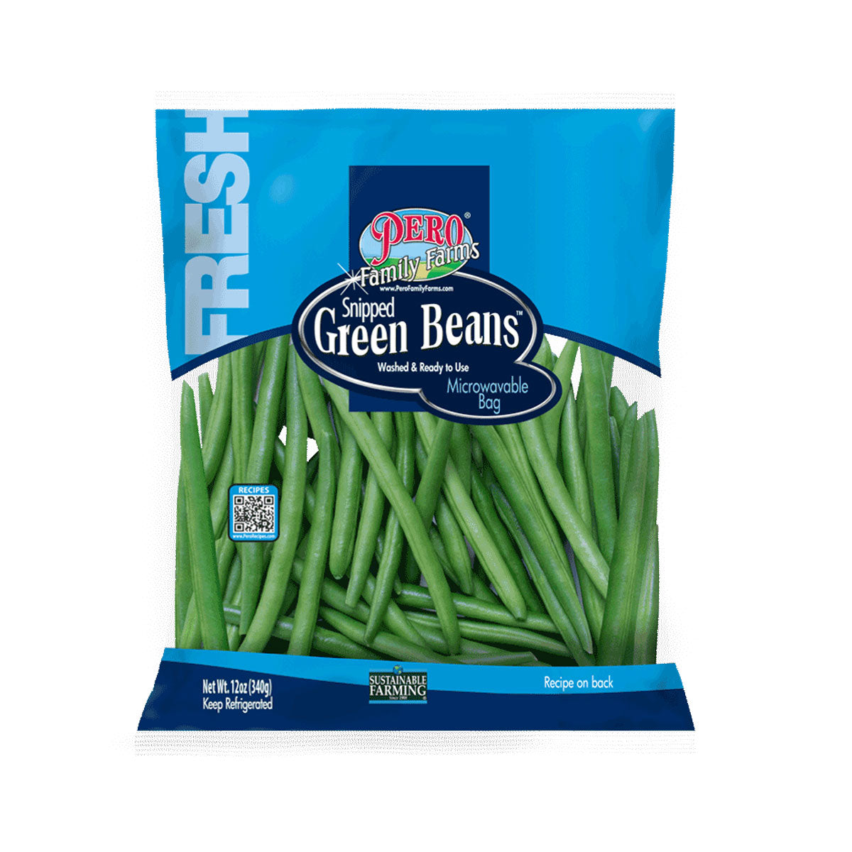 Wholesale Pero Family Farms Washed and Snipped String Beans 12 OZ- Bulk