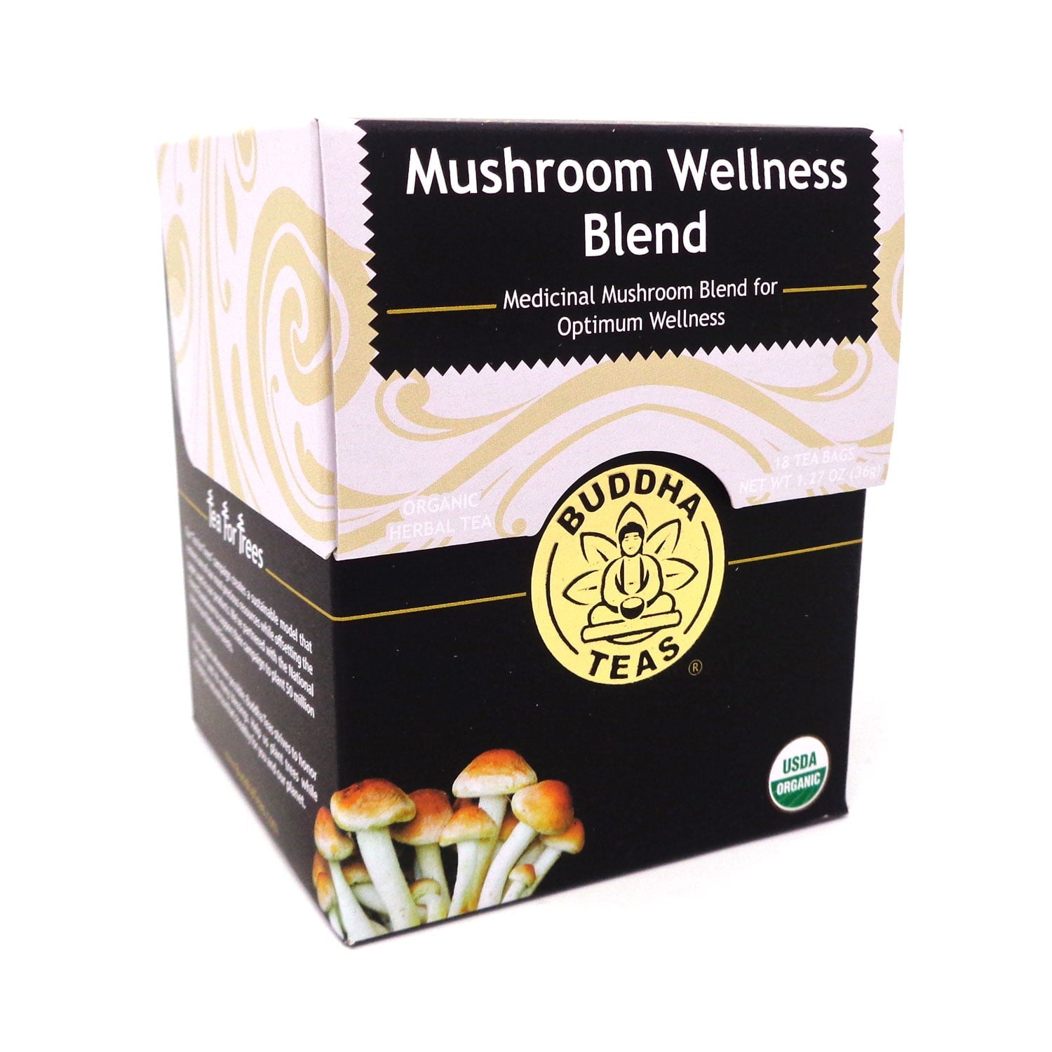 Buddha Teas Organic Mushroom Wellness Blend 18 Tea Bags Box