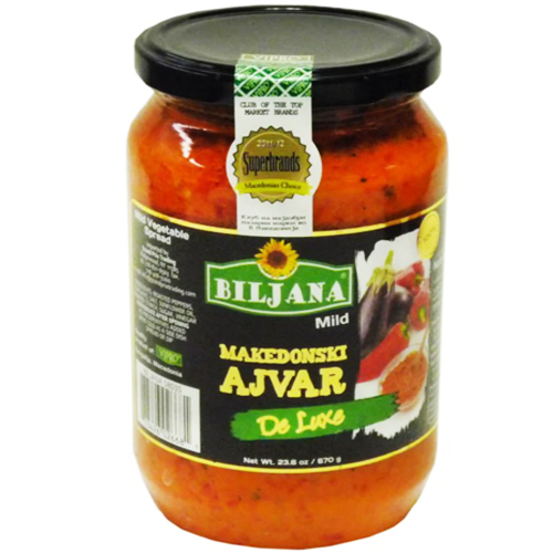 Wholesale Biljana Deluxe Ajvar Mild spread 670G- Bulk