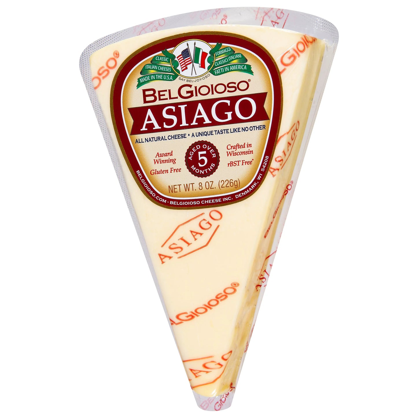 Wholesale BelGioioso Asiago Cheese Wedge 8 oz- Bulk