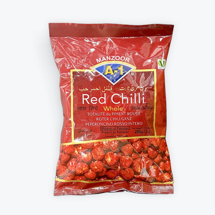 Wholesale A1 Red Chilli Whole Round 200g- Bulk
