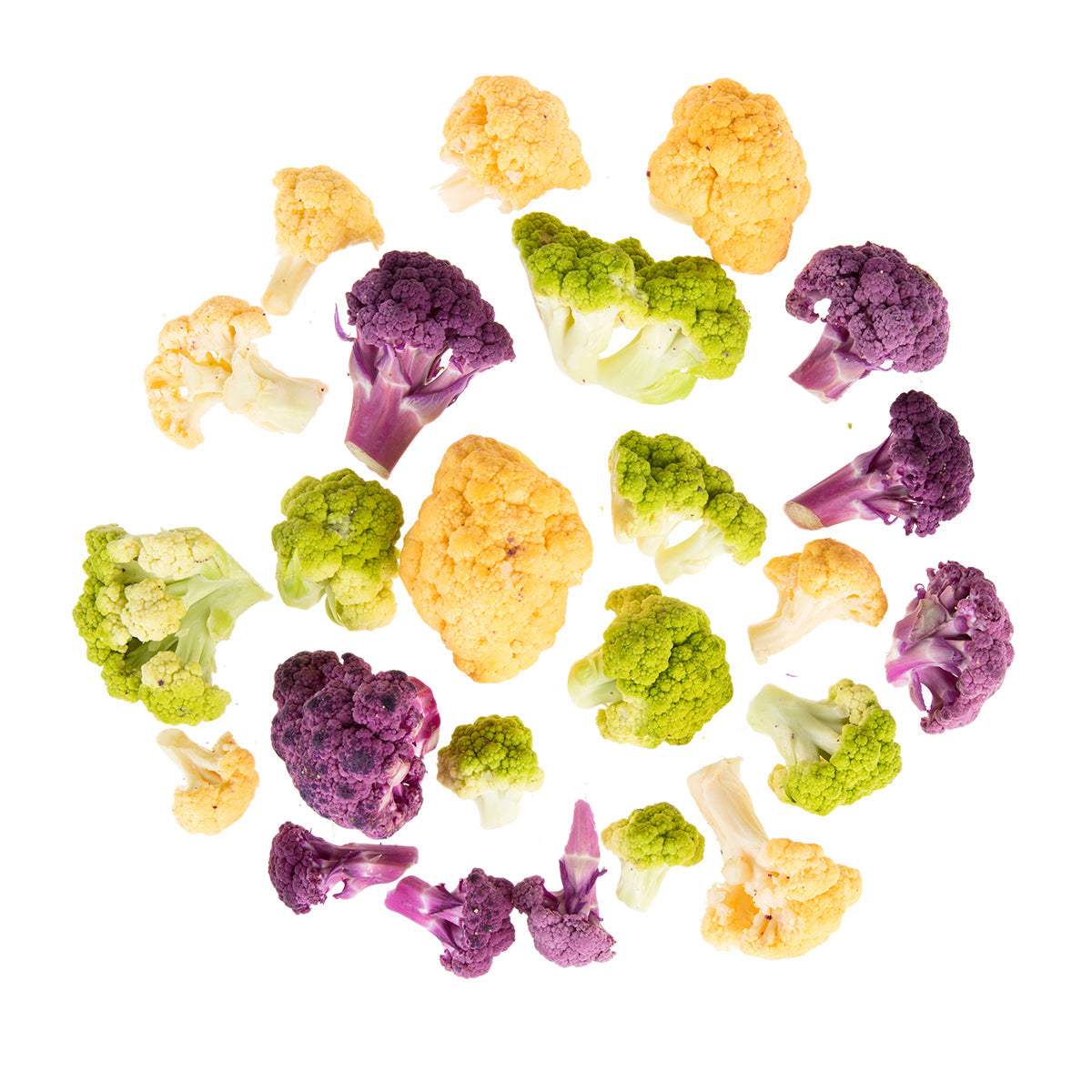 Wholesale BoxNCase Tri-Color Cauliflower Florets- Bulk