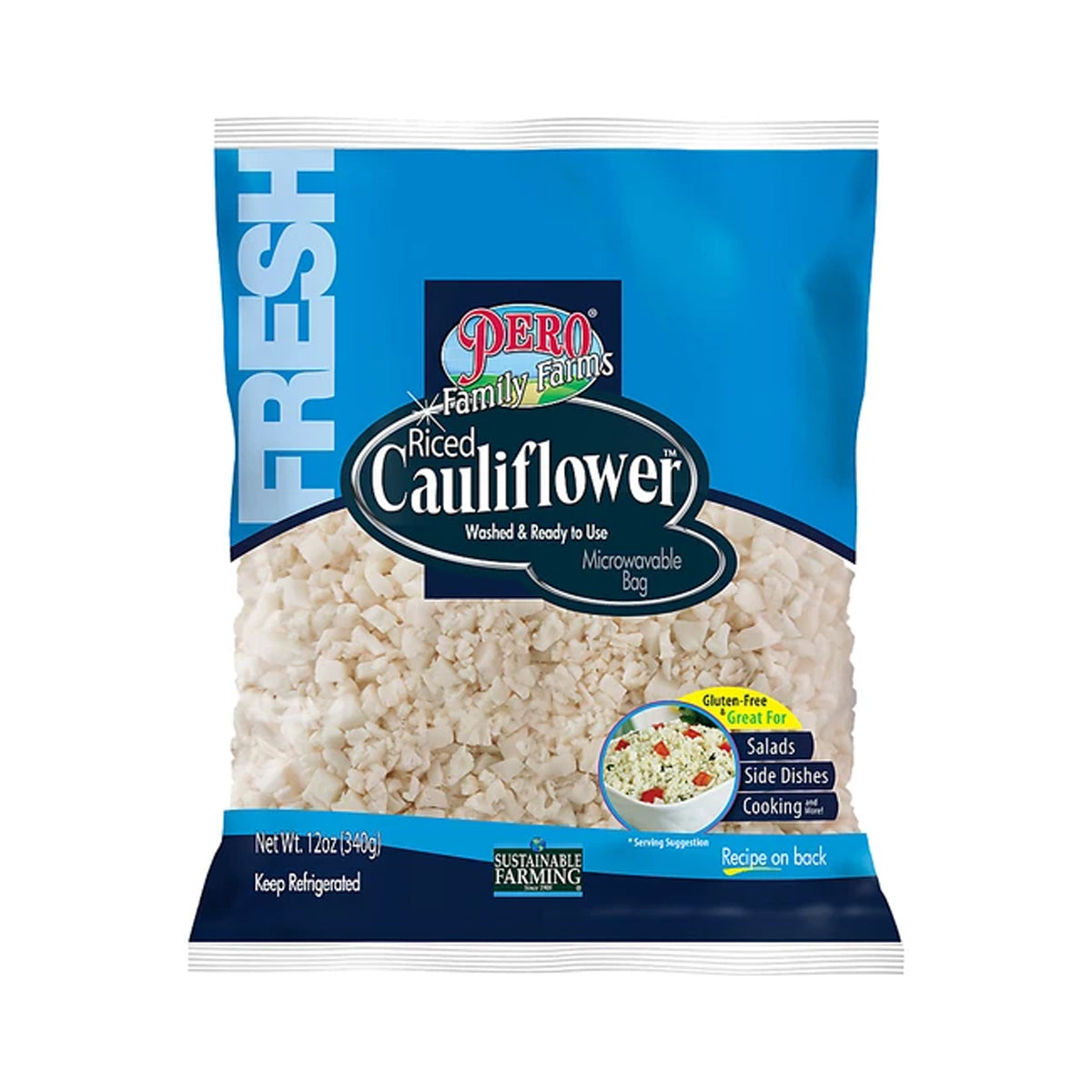 Wholesale Pero Family Farms Cauliflower Rice 12 OZ Bag- Bulk