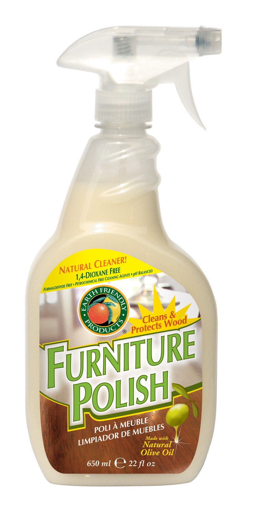 Ecos Furniture Polish Cleans and Protects Wood Made with Olive Oil 22 Fl Oz Bottle