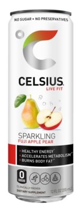 Wholesale Celsius 12/12 Oz Sparkling Fuji Apple Pear- Bulk