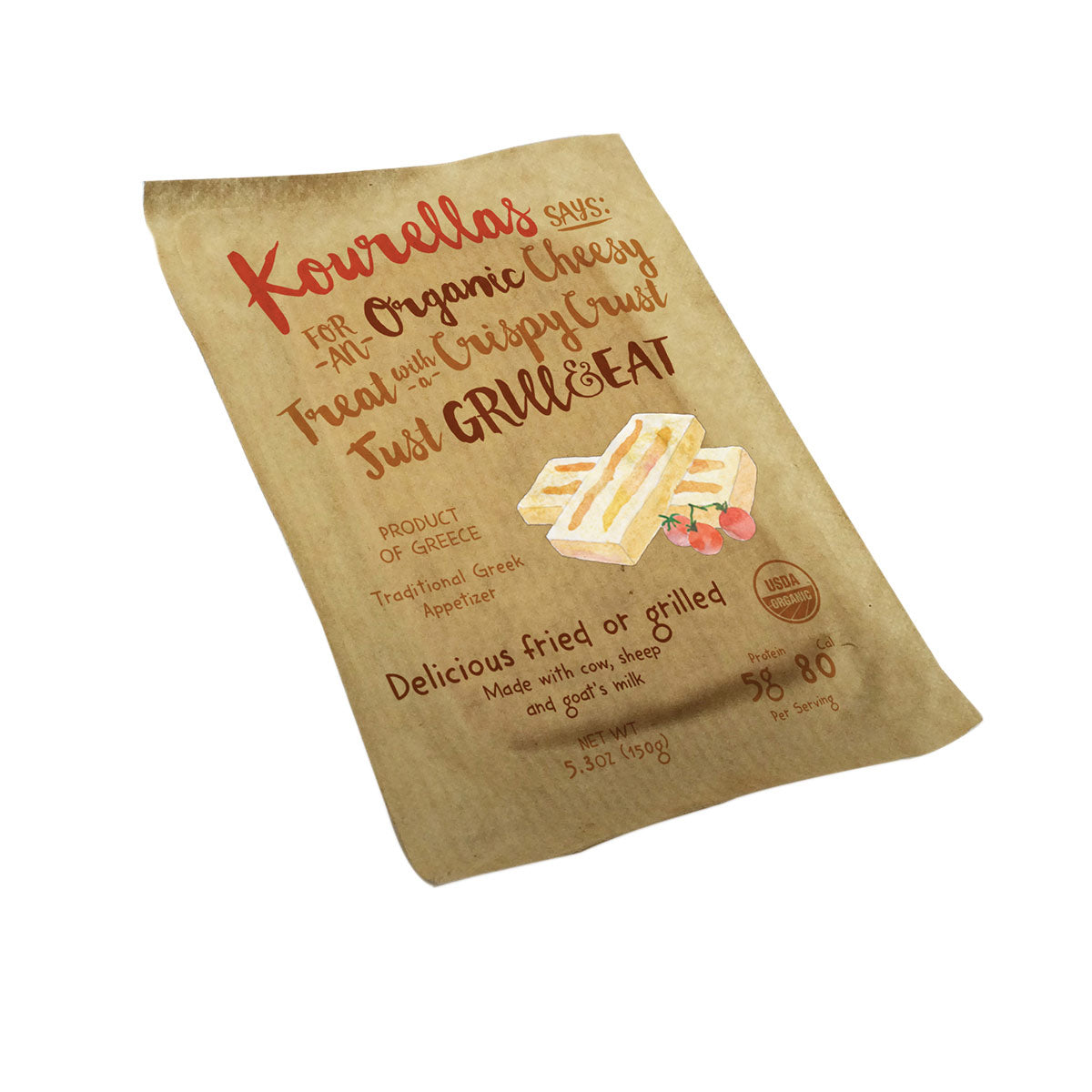 Wholesale Kourellas Organic Grill & Eat Halloumi Cheese 5.3 Oz- Bulk