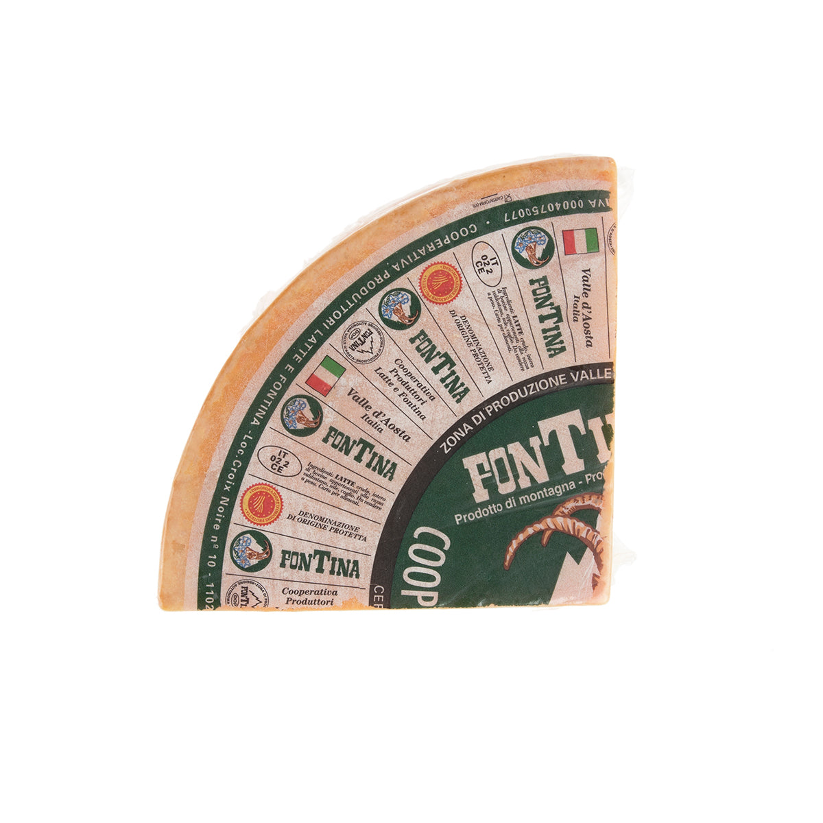 Wholesale BoxNCase Fontina Val D'Aosta Quarter Cheese Wheel- Bulk