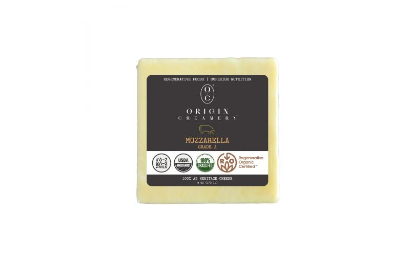 Wholesale Origin Milk Organic A2 Mozzarella Cheese Block 8 Oz Bulk