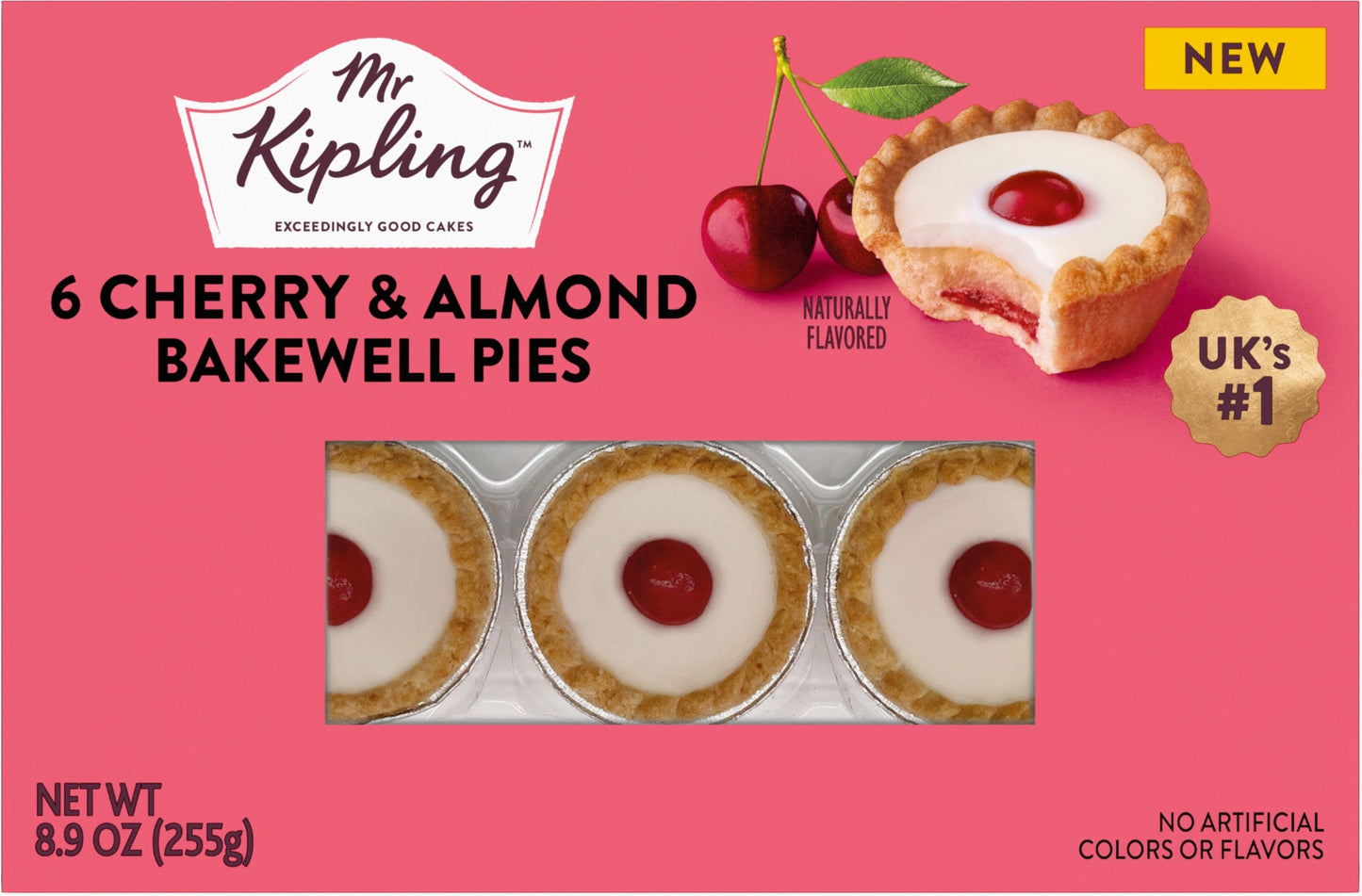 Wholesale Mr. Kipling Cherry & Almond Bakewell Pies 6ct. 8.9oz (255g) *FROZEN- Bulk